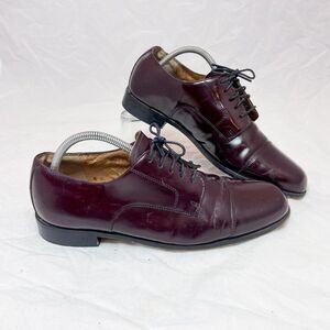 Bostonian Mens Classics Akron 20398 Burgundy Leather Oxford Dress Shoes Sz 10 M